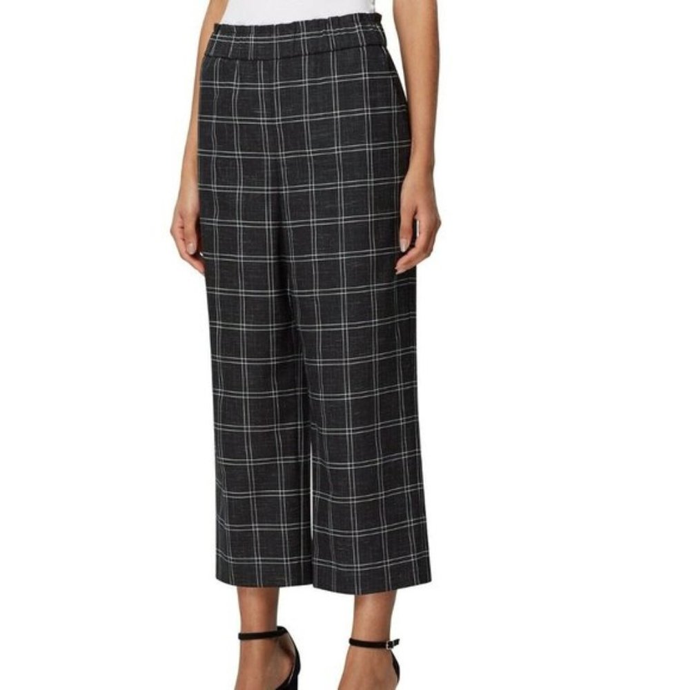 Tahari ASL Plaid Paperbag Cropped Pants